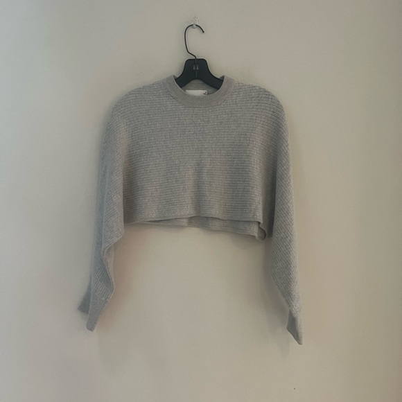 Artizia Wilfred woman’s Logan cropped sweater ligh gray size medium - Picture 6 of 12